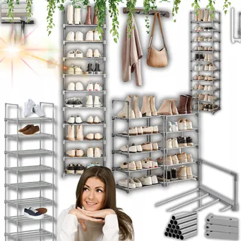 Botník Botník Regał Stojak Metalowy Na Buty 29,9 x 174 x 45,1 cm černý