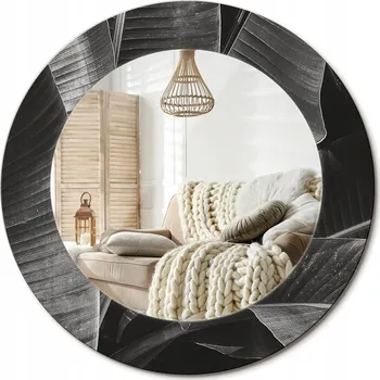 Zrcadlo Zrcadlo s potiskem do koupelny, kuchyně, předsíně, tropické palmy, průměr 50 cm