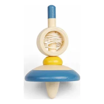 Dřevěná hračka Bigjigs Toys Dřevěná káča s provázkem 1 ks