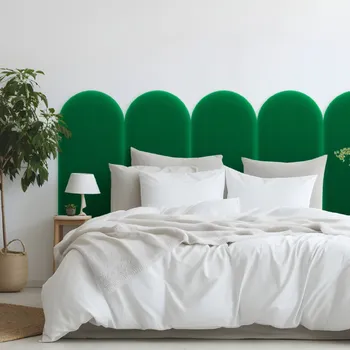 Obklad Sametový čalouněný panel - Oblouk - 30x100cm Zelená