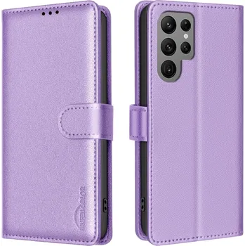 Pouzdro na mobilní telefon BINFEN knížkové pouzdro na Samsung Galaxy S25 Ultra - fialové