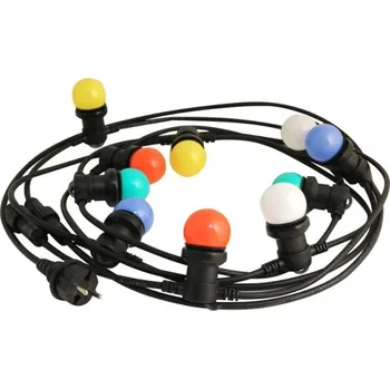 Venkovní osvětlení VELAMP Venkovní světelný řetěz PS063 s barevnými žárovkami