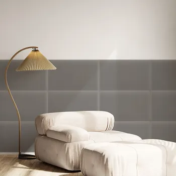 Obklad Sametový čalouněný panel - Obdélník - 40x30cm Šedá