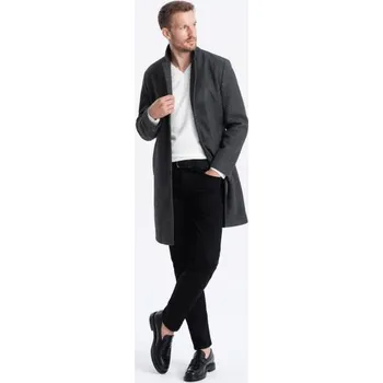 Pánský trenčkot Pánský kabát V5 OM-COWC-0104 grafitový