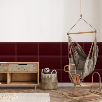 Obklad Sametový čalouněný panel - Obdélník - 60x40cm Vínová