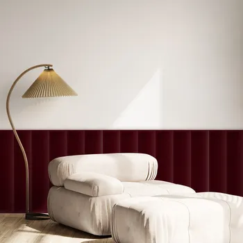 Obklad Sametový čalouněný panel - Obdélník - 60x15cm Vínová