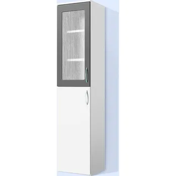 Šatní skříň Nabytekmorava Policová prosklená skříň Alfa 53 barva lamina: bílá