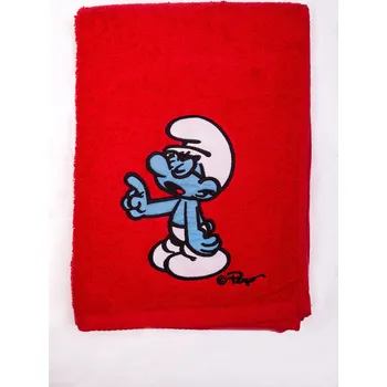 Povlečení Aaryans Froté Osuška Šmoulové červená 70x140