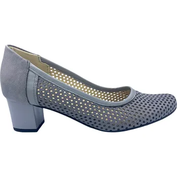 Dámské lodičky Dámské kožené lodičky na podpatku Kira 1105 šedé Velikost: 38 (EU)