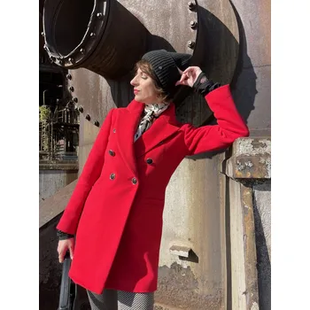 Dámský kabát La Gabriella Kabát La Gabriella 5338-106 červený krátký styl blazer Velikost: 38