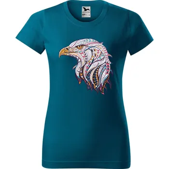 Dámské tričko DOBRÝ TRIKO Dámské tričko s potiskem Hlava orla Barva: Petrolejová, Velikost: M