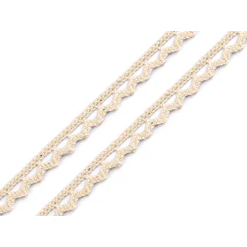 Krajka Bavlněná krajka paličkovaná šíře 9 mm Varianta: 2 béžová světlá, Balení: 22.5 m