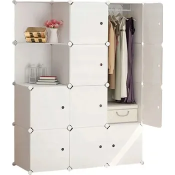 Šatní skříň Skříň 66expoint66 Modulární Skříň 111 x 147 x 47 cm bílá