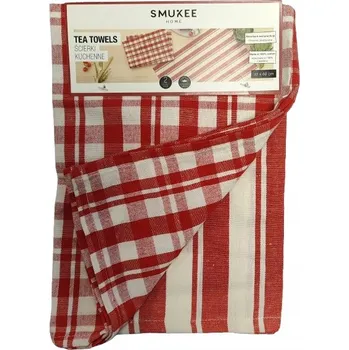Utěrka SMUKEE Bavlněné kuchyňské utěrka 40 x 60 cm sada 2 ks ČERVENÁ 232