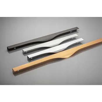 Nábytkové kování Nábytková úchytka GTV PICADO, C=2x256mm, L=596mm, 18mm, Al, světlá mosaz