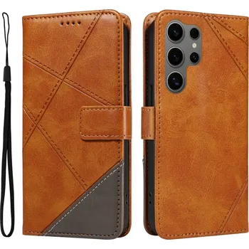 Pouzdro na mobilní telefon Lines knížkové pouzdro na Samsung Galaxy S25 Ultra - žluté