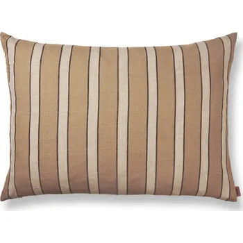 Dekorativní polštářek Dekorační polštář 80 x 60 cm, pruhy, hnědá, hnědá bavlna, ferm LIVING - doprava zdarma od 2999 Kč