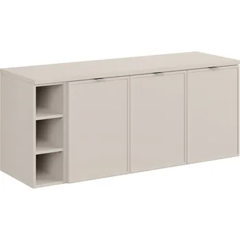 Policová skříň Závěsná skříňka Bella Cashmere s deskou 140 cm kašmírová