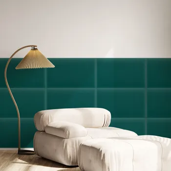 Obklad Sametový čalouněný panel - Obdélník - 40x30cm Tyrkysová