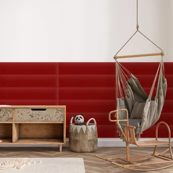 Obklad Sametový čalouněný panel - Obdélník - 70x15cm Červená