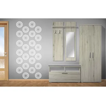 Samolepící dekorace Nabytekmorava Samolepka na zeď KVĚTINY 1 Barva: Bílá