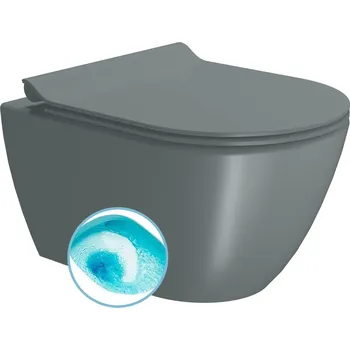 Klozet PURA závěsná WC mísa, Swirlflush, 36x50cm, agave dual-mat + slevový kód