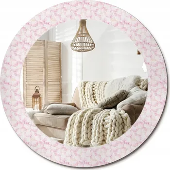 Zrcadlo Zrcadlo s potiskem do koupelny, kuchyně, předsíně, průměr 60 cm - Květinové lístky