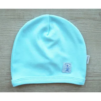 Kojenecká čepice AMÁLKA Bavlněná čepička saporka, tyrkysová Velikost: 74-80