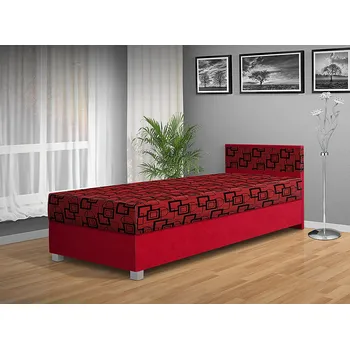 Postel Nabytekmorava Čalouněná válenda DUO nosnost: zvýšená nosnost 120 kg, barva čalounění: Bordó / MEGA 047 červená