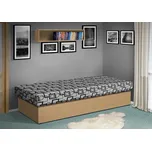 Nabytekmorava Válenda Junior 200x80 cm bez čela, matrace pružinová barva lamina: buk, Barva potahu: Mega 047 šedá