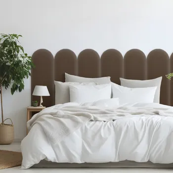 Obklad Sametový čalouněný panel - Oblouk - 20x100cm Hnědá