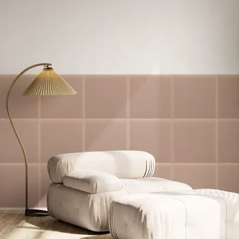 Obklad Sametový čalouněný panel - Čtverec - 30x30cm Pudrovorůžová