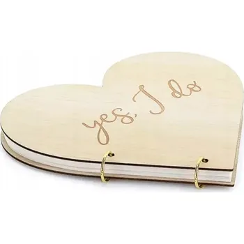 Obraz DŘEVĚNÁ KNIHA SVATBA VE SRDCI SVATEBNÍ HOSTINA