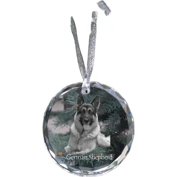 Obraz Německý ovčák, Alsaský pes - křišťálová vánoční koule s fotografií, fotka psa