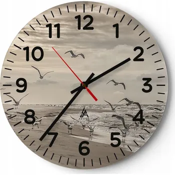 Hodiny Kuchyňské nástěnné hodiny 30x30 Krajina Moderní skleněné hodiny Tiché