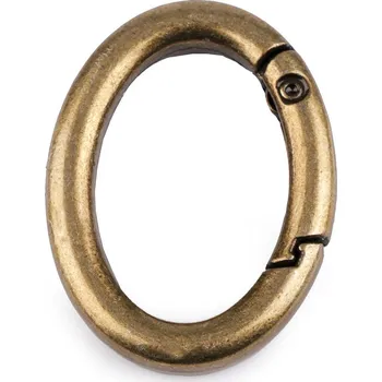 Karabina oválná na kabelky / kroužek na klíče Varianta: 5 staromosaz, Balení: 1 ks