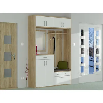 Předsíňová stěna Nabytekmorava Předsíňová sestava 4 barva lamina: DUB SONOMA / BÍLÁ