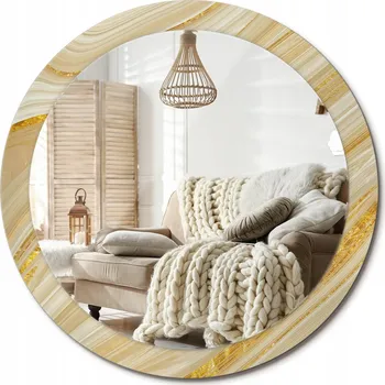 Zrcadlo Dekorativní zrcadlo s ozdobným kulatým rámem, abstraktní vzor, průměr 90 cm