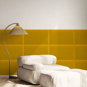 Obklad Sametový čalouněný panel - Obdélník - 40x30cm Žlutá