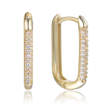 Náušnice MINET Pozlacené stříbrné náušnice se zirkony v italském stylu JMAS0177GE04