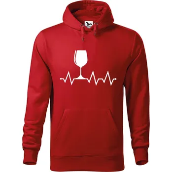 Pánská mikina DOBRÝ TRIKO Pánská mikina s potiskem Tep víno Velikost pánské mikiny: 4XL, Barva: Červená