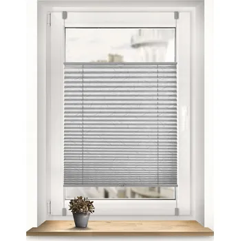 Prostěradlo Plisé žaluzie do oken crush – barva: šedá, rozměry: 105 cm x 120 cm