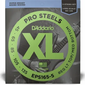 Struna pro kytaru a smyčcový nástroj Struny pro baskytaru D'Addario ProSteels EPS165-5