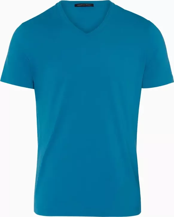 PORSCHE DESIGN V-Neck T-Shirt Tričko s výstřihem do V světle modrá (Funkční elastické tričko se znakem PD)
