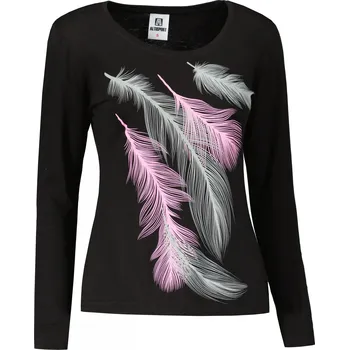 Dámské triko s dlouhým rukávem ALTISPORT CARRYOVER ALW112169 ČERNORŮŽOVÁ S