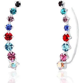 Náušnice JwL Luxury Pearls Slušivé podélné náušnice s barevnými krystaly JL0742 + 2 měsíce na vrácení zboží