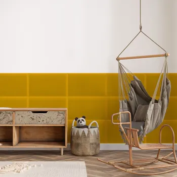 Obklad Sametový čalouněný panel - Obdélník - 60x40cm Žlutá