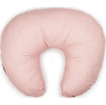 Flumi Kojící polštář ve tvaru rohlíku, růžový s puntíky