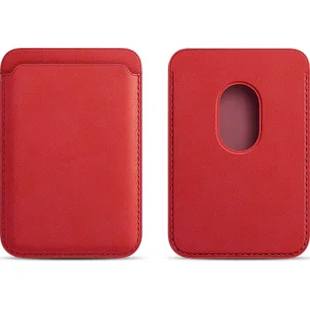 Peněženka Magsafe magnetická koženková peněženka na telefon Barva: Červená