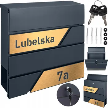 Poštovní schránka Poštovní schránka euroschránka, s vhozem, se schránkou na noviny M-TEC šedá